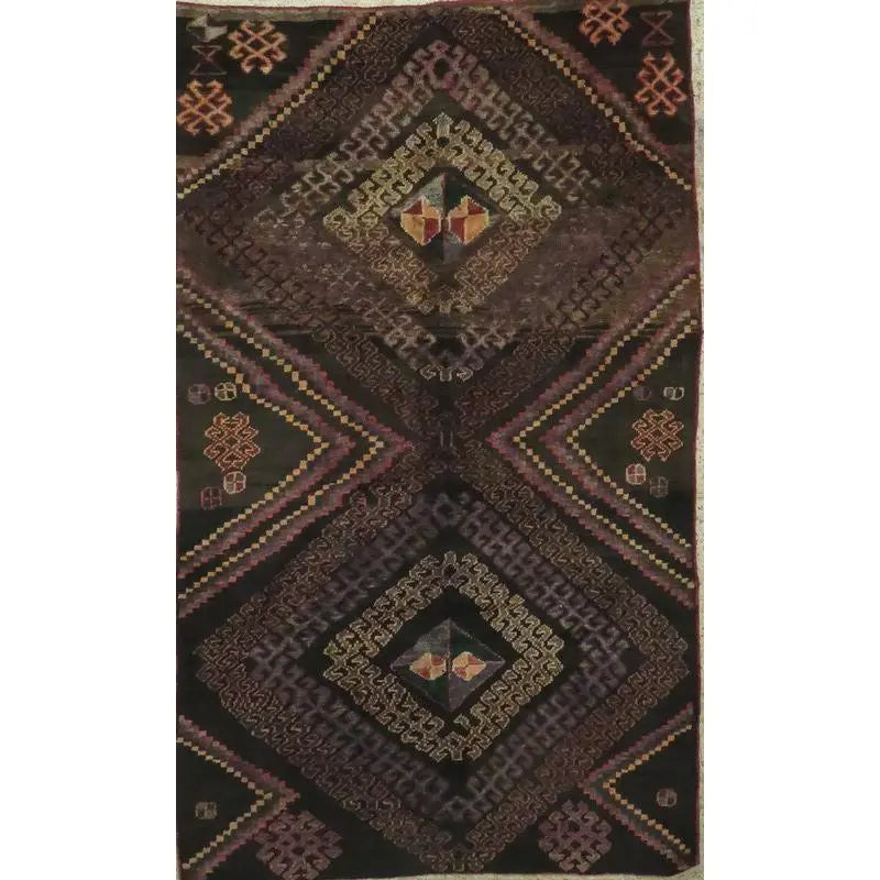 One Of The Kind Hand-Knotted Persian Wool Rug _ Luxurious Vintage Design, 12'4" x 8'11", Artisan Crafted
